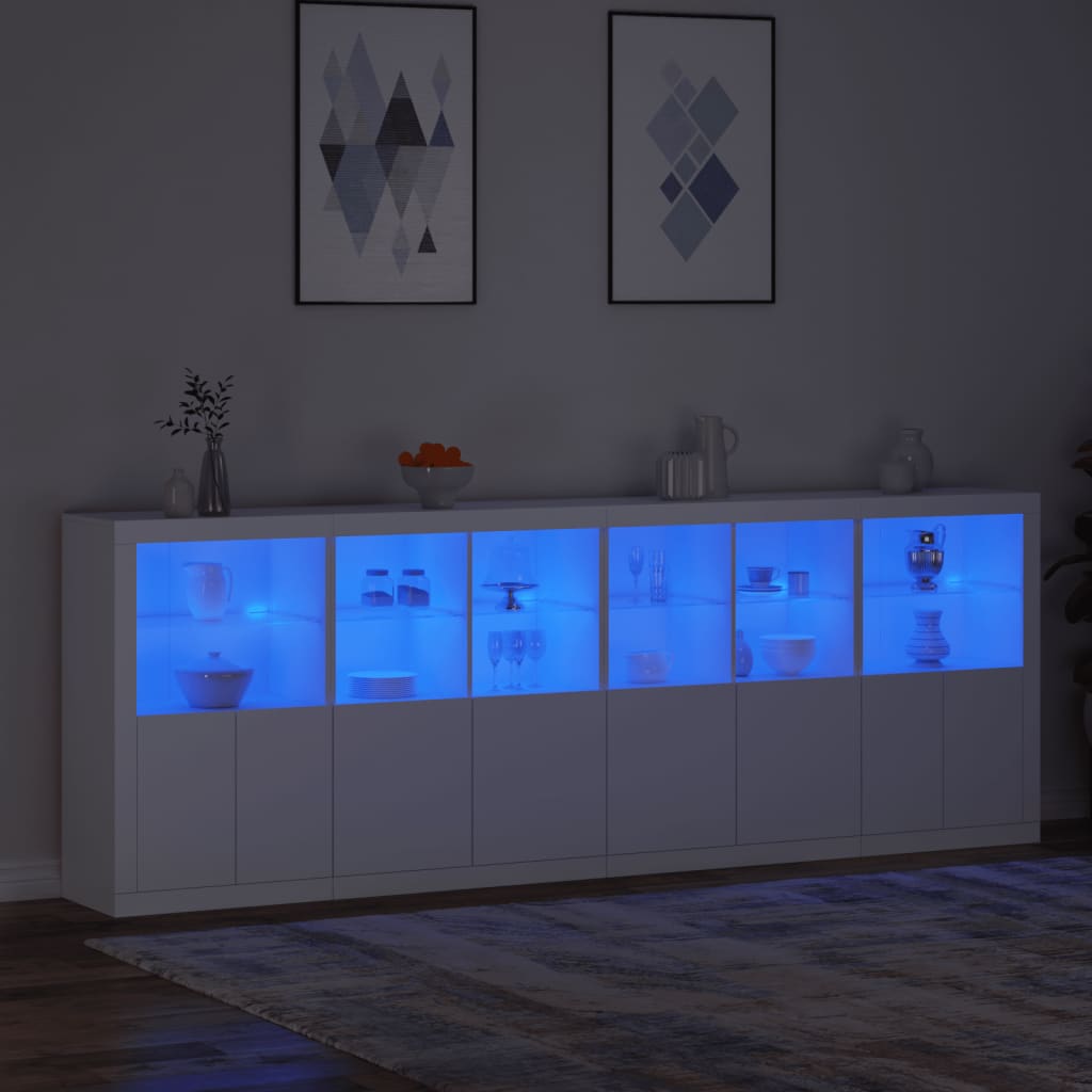 Μπουφές με Φώτα LED Λευκός 283 x 37 x 100 εκ.
