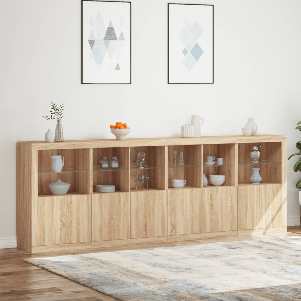 Μπουφές με Φώτα LED Sonoma Δρυς 283 x 37 x 100 εκ.