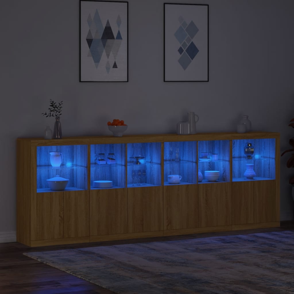Μπουφές με Φώτα LED Sonoma Δρυς 283 x 37 x 100 εκ.