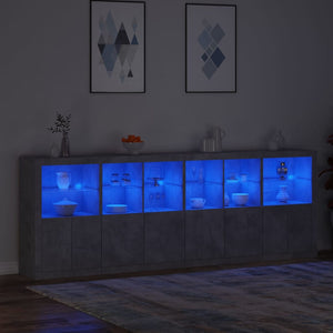 Μπουφές με Φώτα LED Γκρι Σκυροδέματος 283 x 37 x 100 εκ.