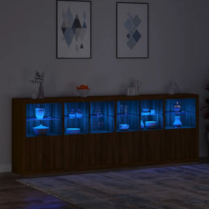 Μπουφές με Φώτα LED Καφέ Δρυς 283 x 37 x 100 εκ.