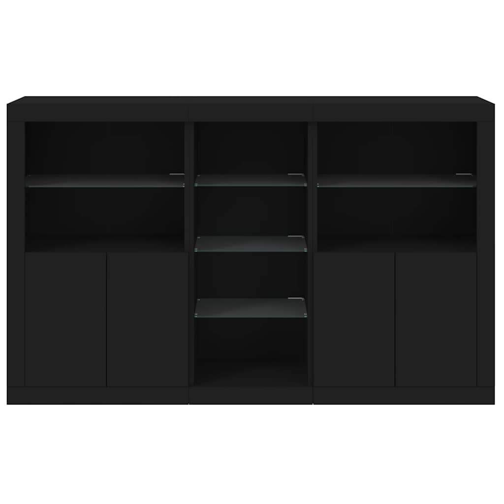 Μπουφές με Φώτα LED Μαύρος 162 x 37 x 100 εκ.