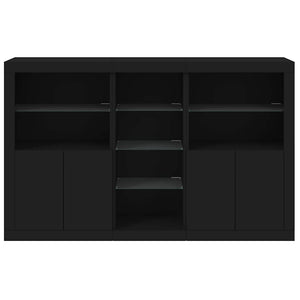 Μπουφές με Φώτα LED Μαύρος 162 x 37 x 100 εκ.