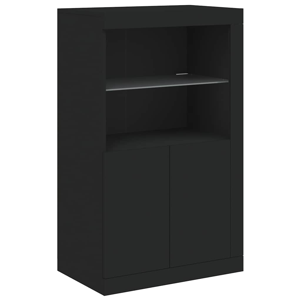 Μπουφές με Φώτα LED Μαύρος 162 x 37 x 100 εκ.