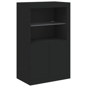 Μπουφές με Φώτα LED Μαύρος 162 x 37 x 100 εκ.