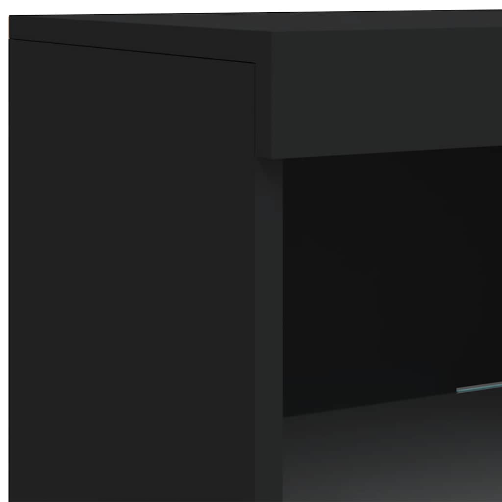 Μπουφές με Φώτα LED Μαύρος 162 x 37 x 100 εκ.