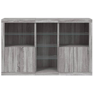 Μπουφές με Φώτα LED Γκρι Sonoma 162 x 37 x 100 εκ.