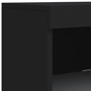 Μπουφές με Φώτα LED Μαύρος 181,5 x 37 x 100 εκ.