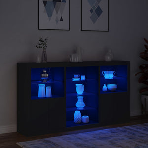 Μπουφές με Φώτα LED Μαύρος 181,5 x 37 x 100 εκ.