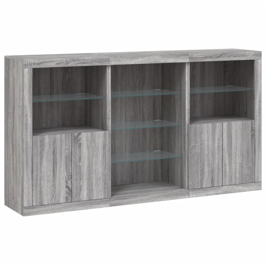 Μπουφές με Φώτα LED Γκρι Sonoma 181,5 x 37 x 100 εκ.