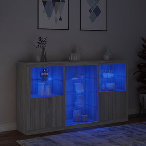 Μπουφές με Φώτα LED Γκρι Sonoma 181,5 x 37 x 100 εκ.