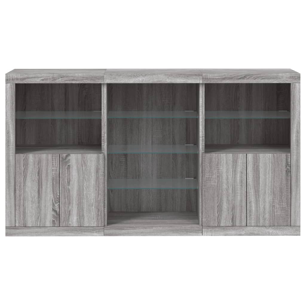 Μπουφές με Φώτα LED Γκρι Sonoma 181,5 x 37 x 100 εκ.