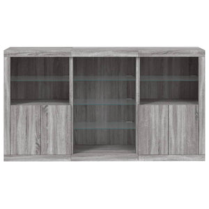 Μπουφές με Φώτα LED Γκρι Sonoma 181,5 x 37 x 100 εκ.