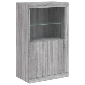 Μπουφές με Φώτα LED Γκρι Sonoma 181,5 x 37 x 100 εκ.