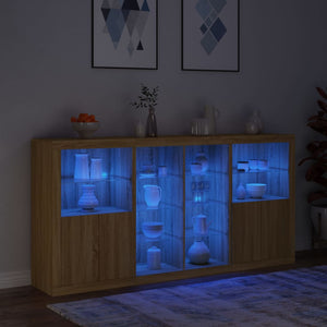 Μπουφές με LED Sonoma Δρυς 202 x 37 x 100 εκ.
