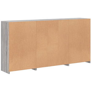 Μπουφές με Φώτα LED Γκρι Sonoma 202 x 37 x 100 εκ.