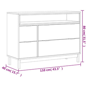 Συρταριέρα FLAM 110 x 40 x 80 εκ. από Μασίφ Ξύλο Πεύκου