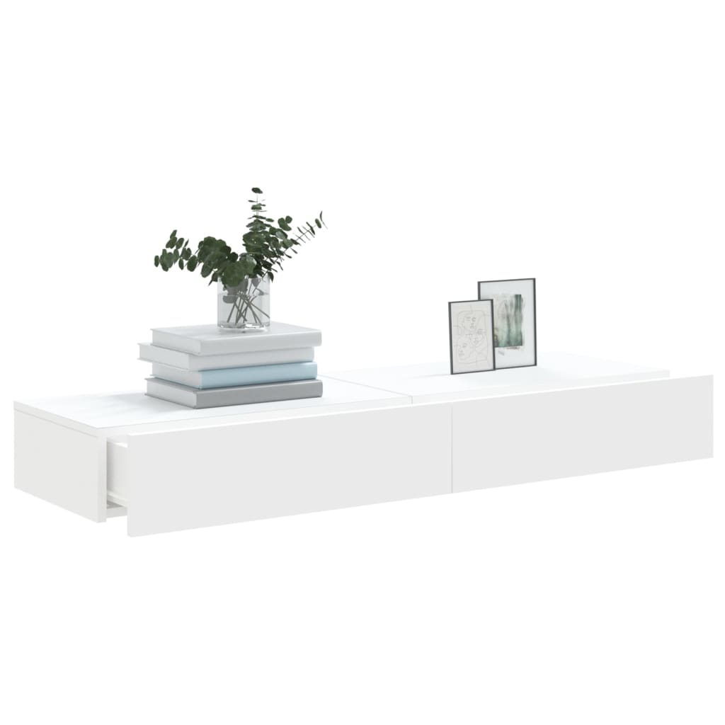 Έπιπλα Τηλεόρασης με LED 2 τεμ. Λευκά 60 x 35 x 15,5 εκ. - Pakobazaar