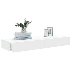 Έπιπλα Τηλεόρασης με LED 2 τεμ. Λευκά 60 x 35 x 15,5 εκ. - Pakobazaar