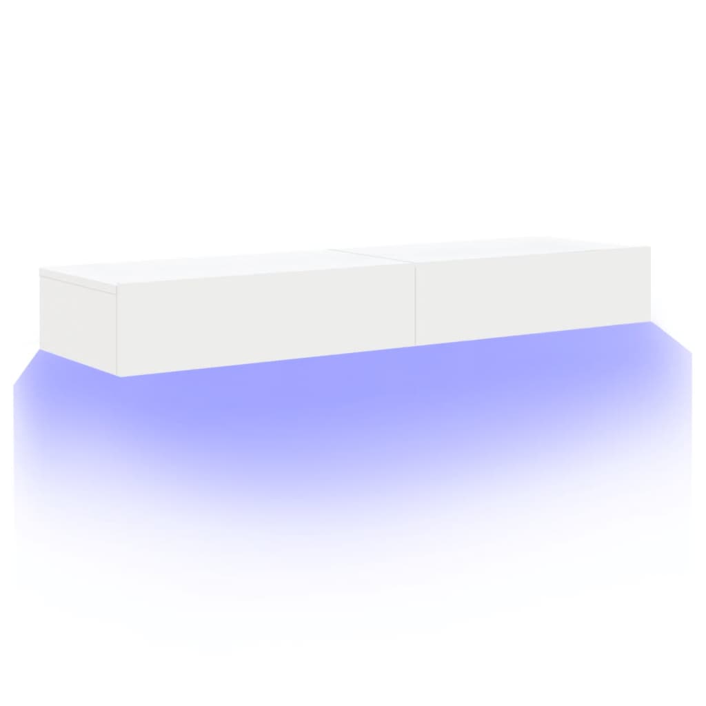 Έπιπλα Τηλεόρασης με LED 2 τεμ. Λευκά 60 x 35 x 15,5 εκ. - Pakobazaar
