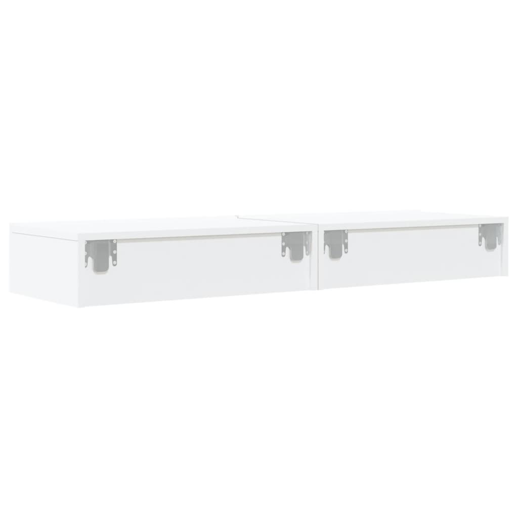 Έπιπλα Τηλεόρασης με LED 2 τεμ. Λευκά 60 x 35 x 15,5 εκ. - Pakobazaar