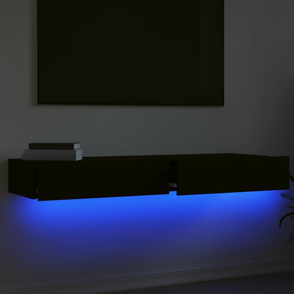 Έπιπλα Τηλεόρασης με LED 2 τεμ. Μαύρο 60 x 35 x 15,5 εκ. - Pakobazaar