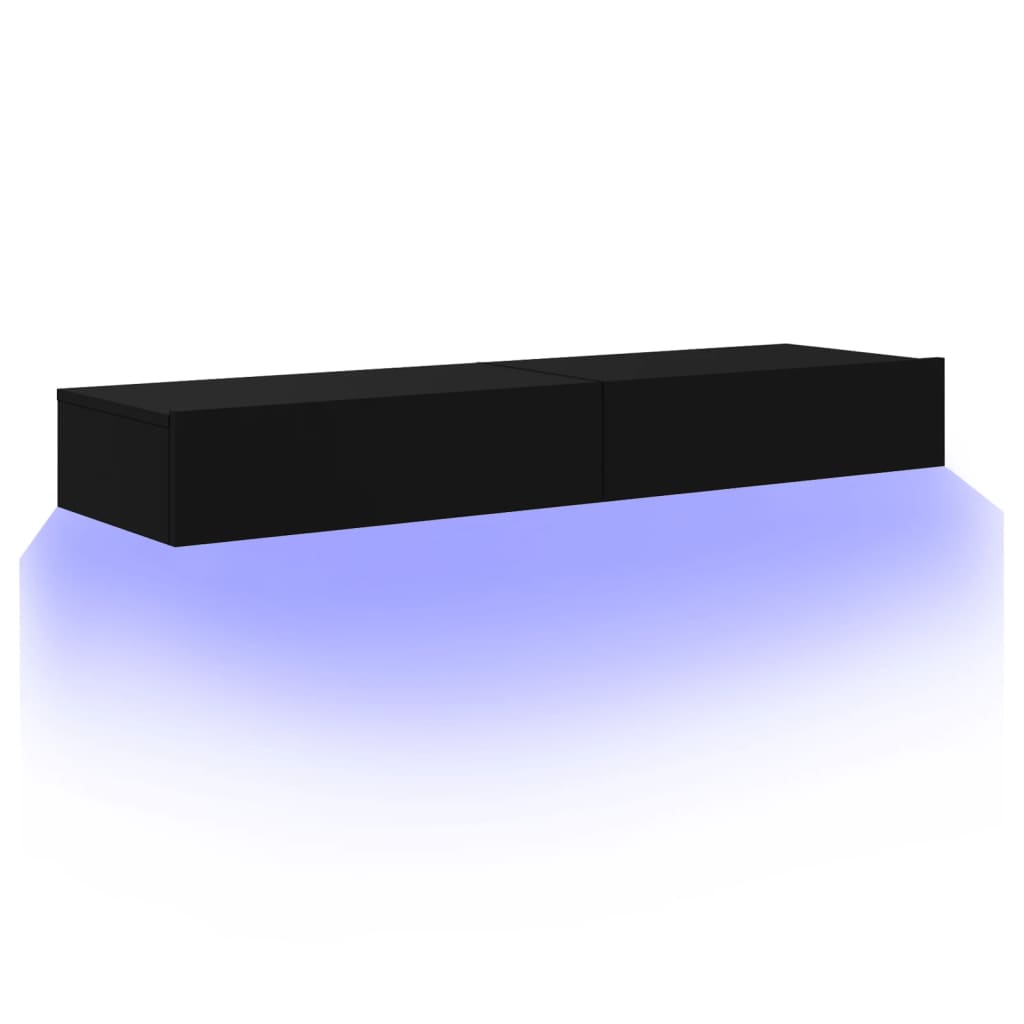 Έπιπλα Τηλεόρασης με LED 2 τεμ. Μαύρο 60 x 35 x 15,5 εκ. - Pakobazaar
