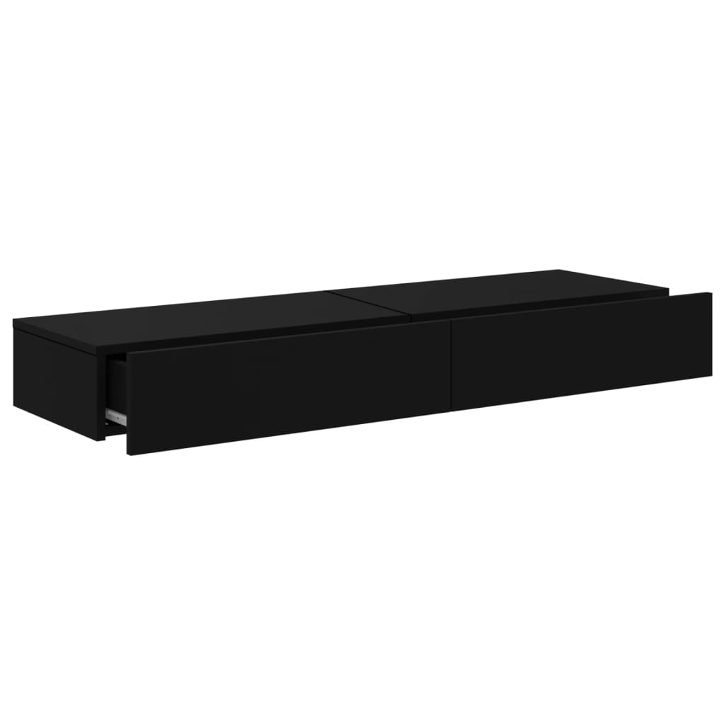 Έπιπλα Τηλεόρασης με LED 2 τεμ. Μαύρο 60 x 35 x 15,5 εκ. - Pakobazaar