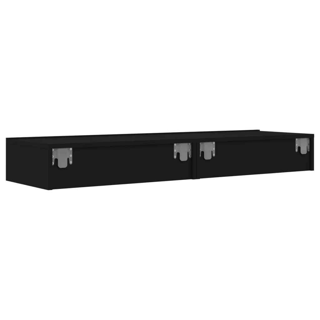Έπιπλα Τηλεόρασης με LED 2 τεμ. Μαύρο 60 x 35 x 15,5 εκ. - Pakobazaar