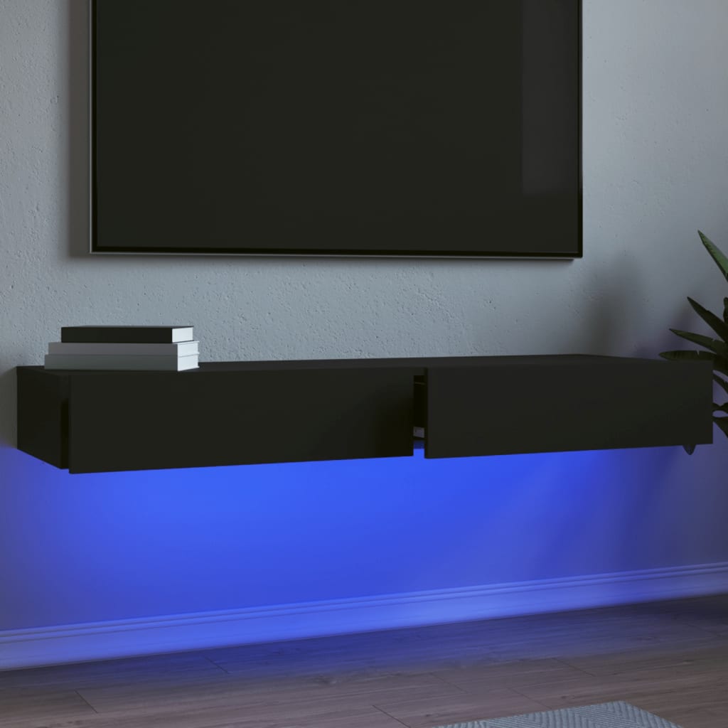 Έπιπλα Τηλεόρασης με LED 2 τεμ. Μαύρο 60 x 35 x 15,5 εκ. - Pakobazaar