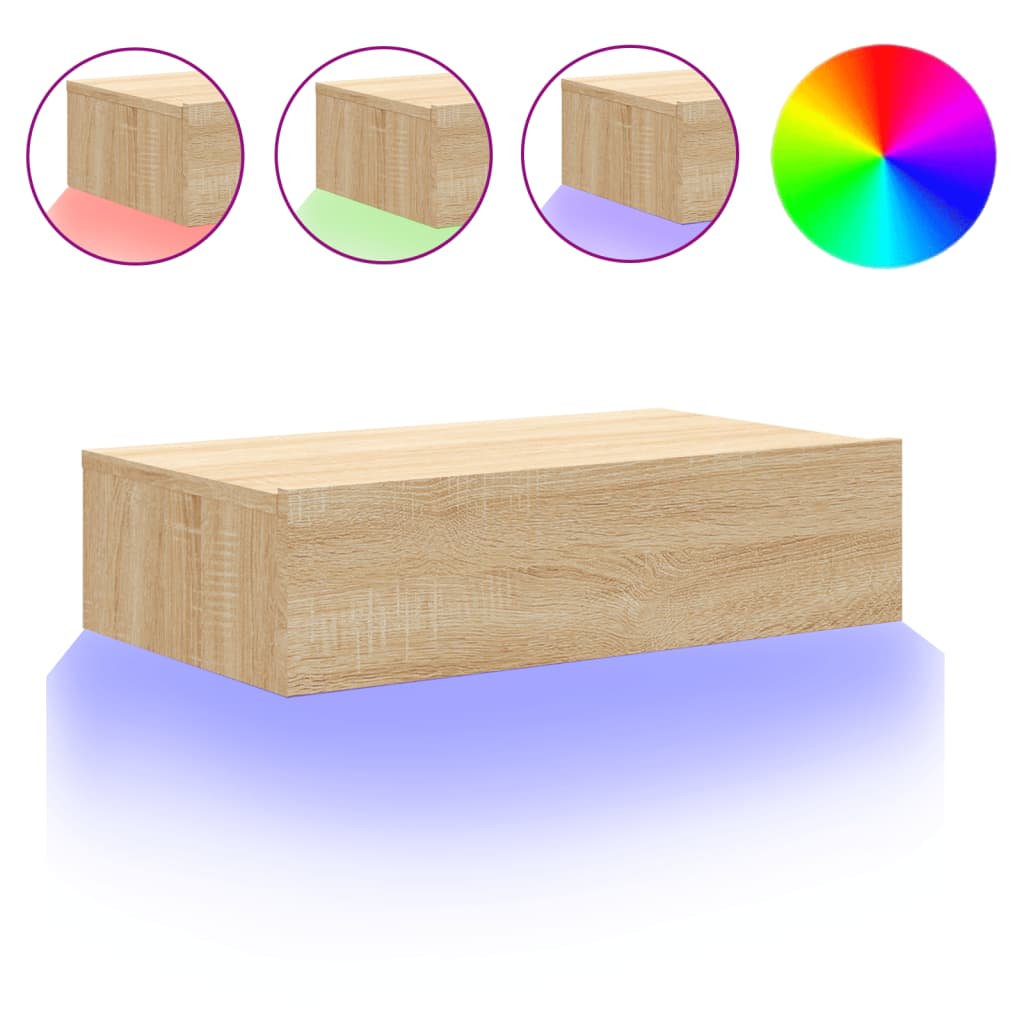 Έπιπλο Τηλεόρασης με LED Sonoma Δρυς 60x35x15,5 εκ. - Pakobazaar