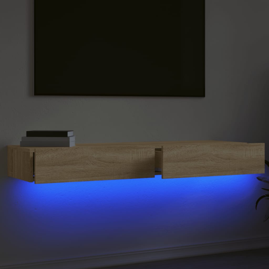 Έπιπλα Τηλεόρασης με LED 2 τεμ. Sonoma Δρυς 60x35x15,5 εκ. - Pakobazaar