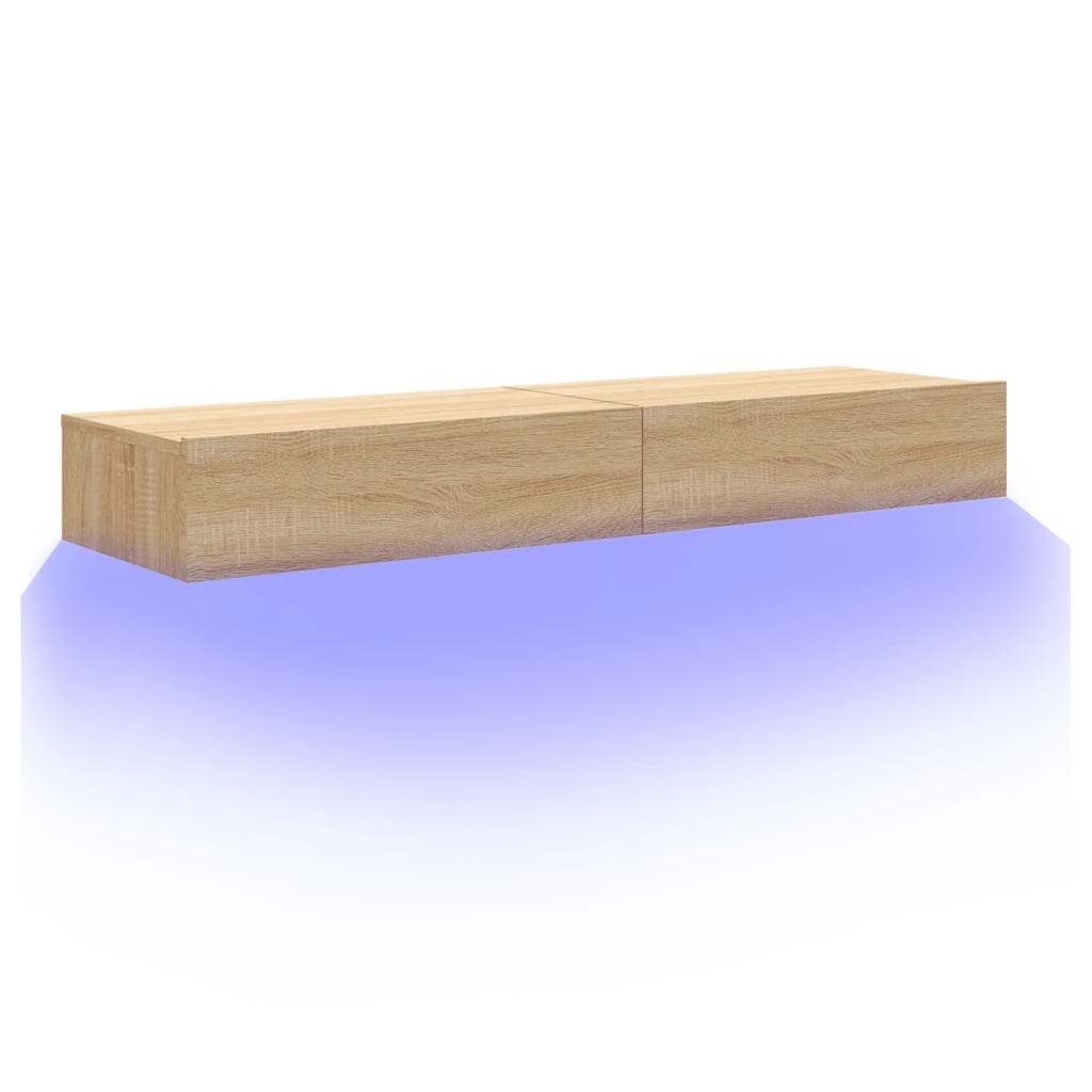 Έπιπλα Τηλεόρασης με LED 2 τεμ. Sonoma Δρυς 60x35x15,5 εκ. - Pakobazaar
