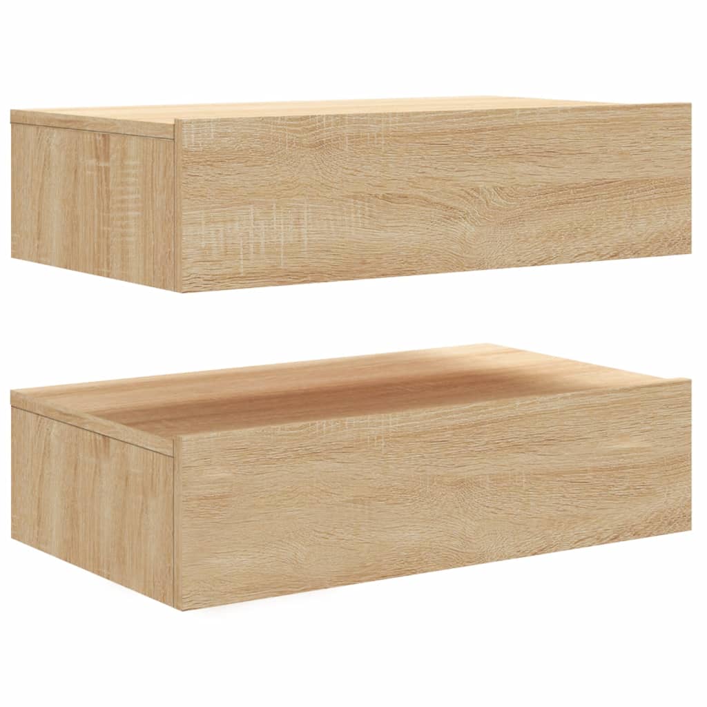 Έπιπλα Τηλεόρασης με LED 2 τεμ. Sonoma Δρυς 60x35x15,5 εκ. - Pakobazaar