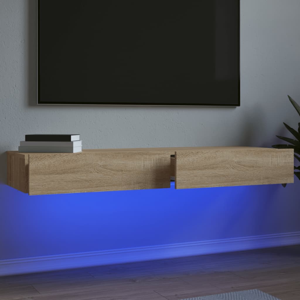 Έπιπλα Τηλεόρασης με LED 2 τεμ. Sonoma Δρυς 60x35x15,5 εκ. - Pakobazaar