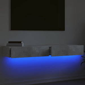 Ντουλάπια Τηλεόρασης με LED 2 Τεμ. Γκρι Σκυρ. 60x35x15,5 εκ. - Pakobazaar