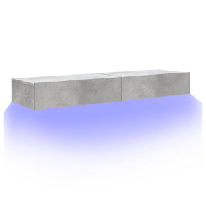 Ντουλάπια Τηλεόρασης με LED 2 Τεμ. Γκρι Σκυρ. 60x35x15,5 εκ. - Pakobazaar
