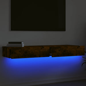 Έπιπλα Τηλεόρασης με LED 2 τεμ. Καπνιστή Δρυς 60x35x15,5 εκ. - Pakobazaar