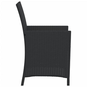 Σετ Επίπλων Bistro 3 τεμ. Μαύρο Συνθετ. Ρατάν με Μαξιλάρια