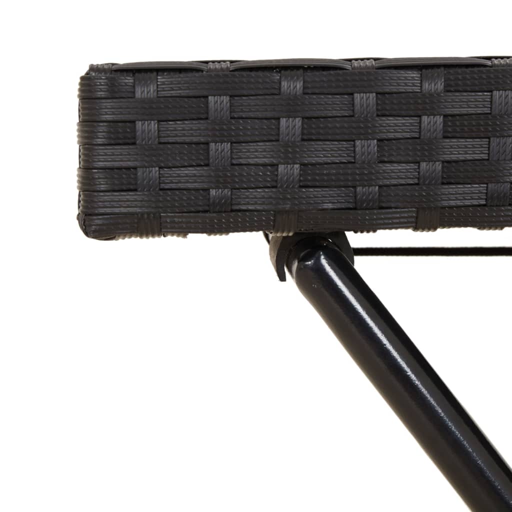 Τραπέζι Δίσκος Πτυσσόμενο Μαύρο 65x40x75 εκ. Συνθετικό Ρατάν - Pakobazaar