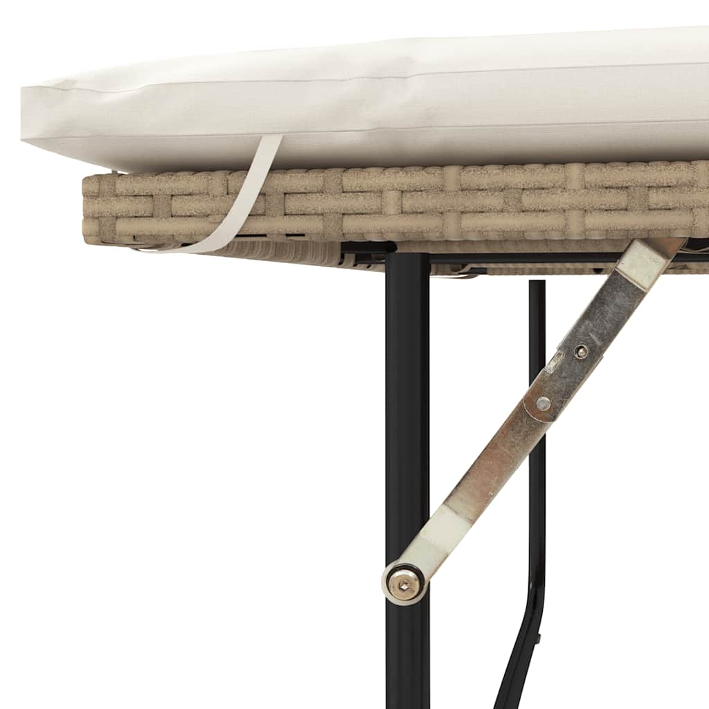 Καναπές Κήπου Διθέσιος Μπεζ Συνθετικό Ρατάν/Ακακία + Μαξιλάρια