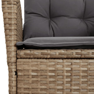 Πολυθρόνες Κήπου Ανακλ/νες 2 τεμ. Μπεζ Συνθ. Ρατάν & Μαξιλάρια