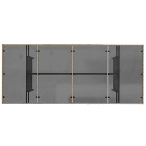 Τραπέζι Κήπου με Γυάλινη Επιφάνεια Μπεζ 190x80x74 εκ. Ρατάν