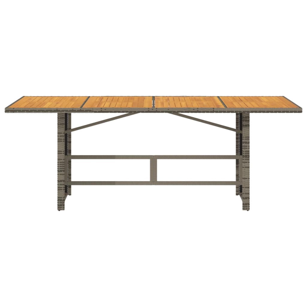 Τραπέζι Κήπου Επιφάνεια Ακακίας Γκρι 190x80x74εκ. Συνθ. Ρατάν - Pakobazaar