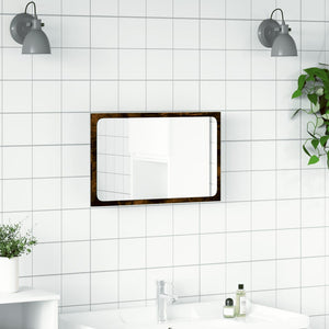 LED Καθρέφτης Μπάνιου Καπνιστή Δρυς 60x8,5x38 εκ. Επεξεργ. Ξύλο - Pakobazaar