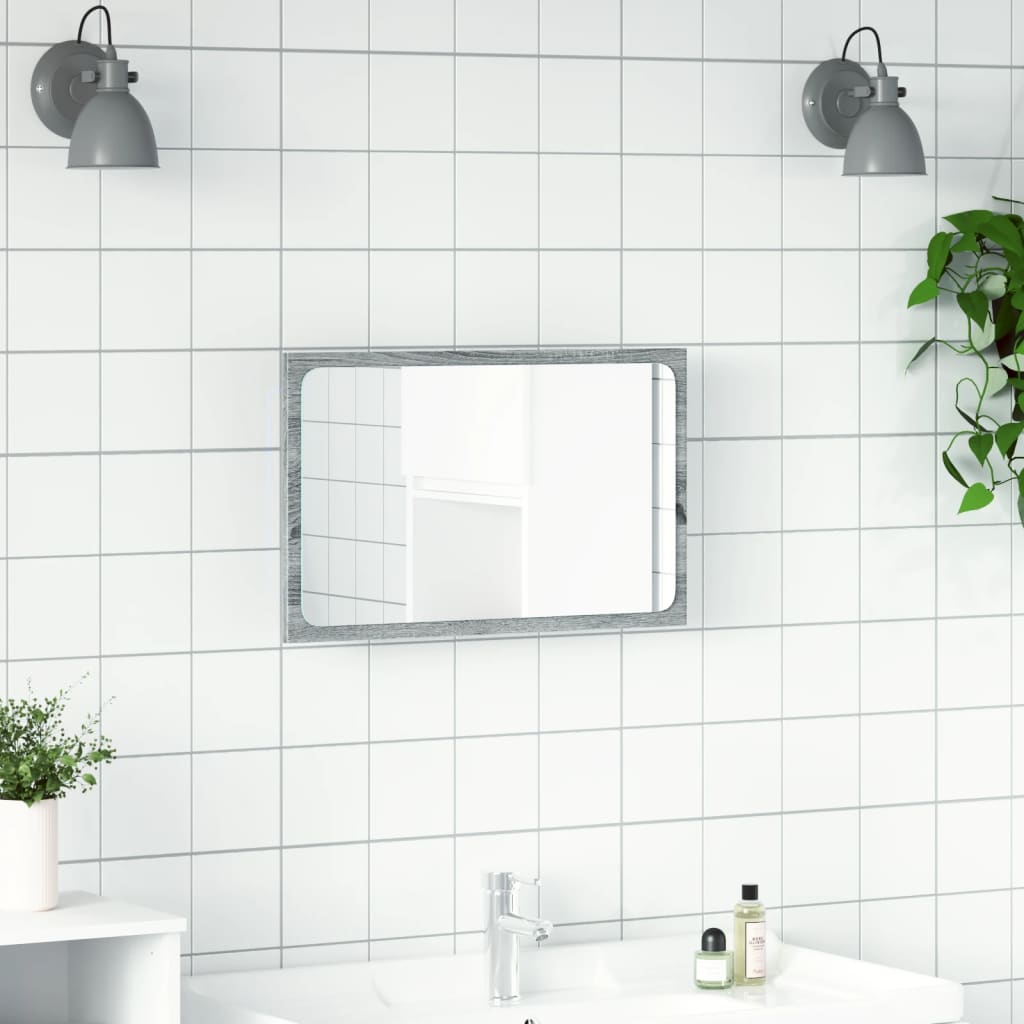 Καθρέφτης Μπάνιου Γκρι Sonoma 60x8,5x38 εκ. Επεξεργασμένο Ξύλο - Pakobazaar