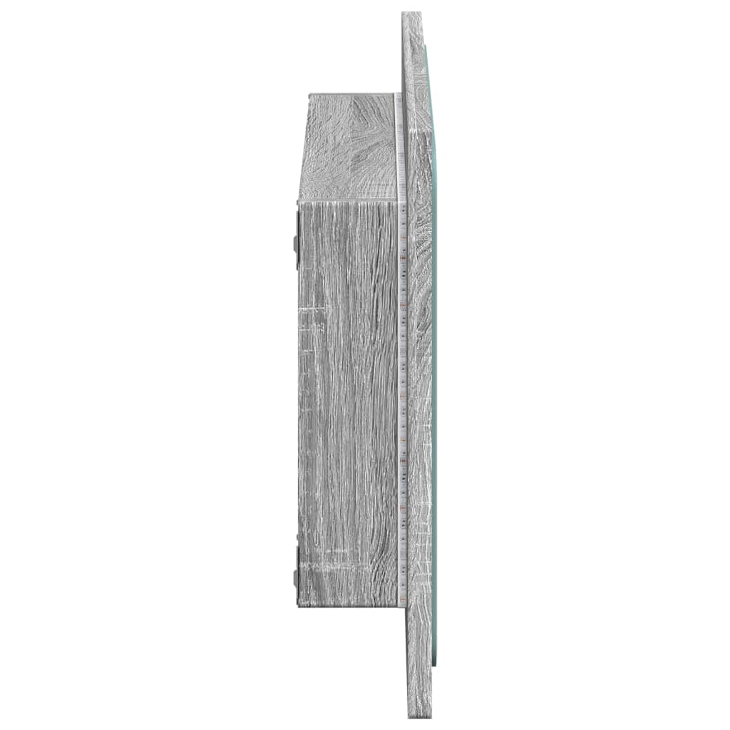 Καθρέφτης Μπάνιου Γκρι Sonoma 60x8,5x38 εκ. Επεξεργασμένο Ξύλο - Pakobazaar