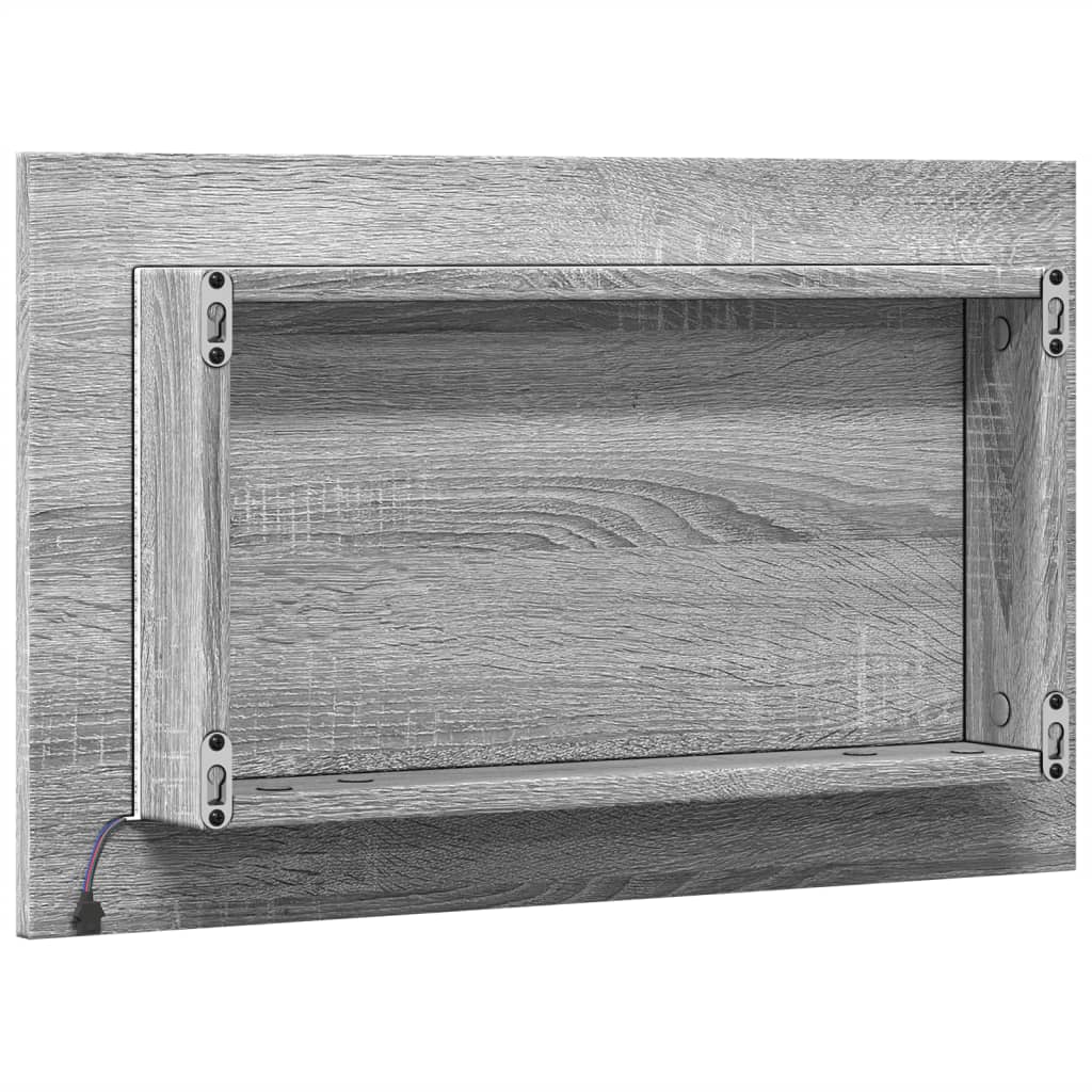 Καθρέφτης Μπάνιου Γκρι Sonoma 60x8,5x38 εκ. Επεξεργασμένο Ξύλο - Pakobazaar