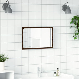 LED Καθρέφτης Μπάνιου Καφέ Δρυς 60x8,5x38 εκ. Επεξεργ. Ξύλο - Pakobazaar