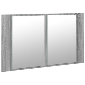 Ντουλάπι Μπάνιου Καθρέφτη/Φως LED Γκρι Sonoma 80x12x45εκ Ακρυλ. - Pakobazaar